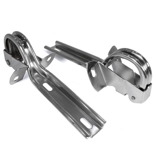 Mustang Hood Hinge Pair Polished Stainless Steel (7993)