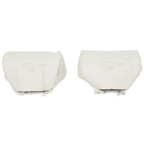 1993 Mustang TMI Headrest Pair w/ Pony Logo  - White - Limited Edition Convertible