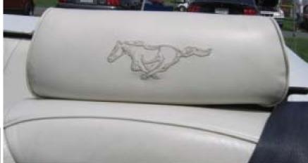 1993 Mustang TMI Headrest Pair w/ Pony Logo  - White - Limited Edition Convertible