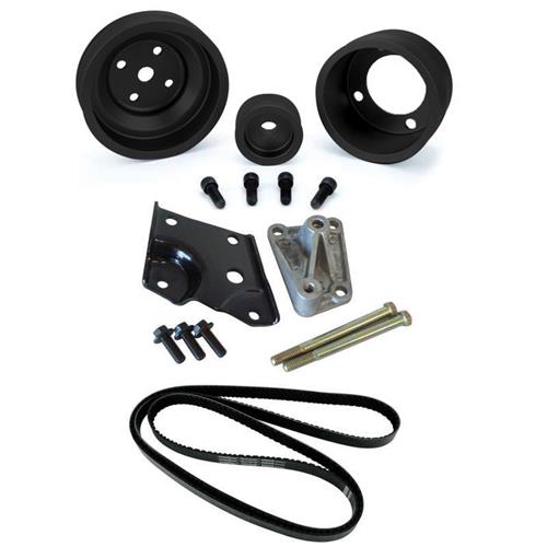 1985-93 Mustang Off Road Accessory Drive Kit 5.0 - Black Pulleys