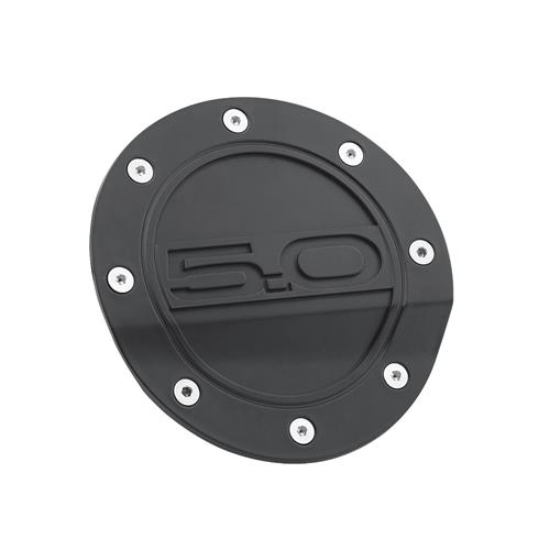2015-22 Mustang Comp Series Fuel Door w/ 5.0 Logo  - Matte Black 