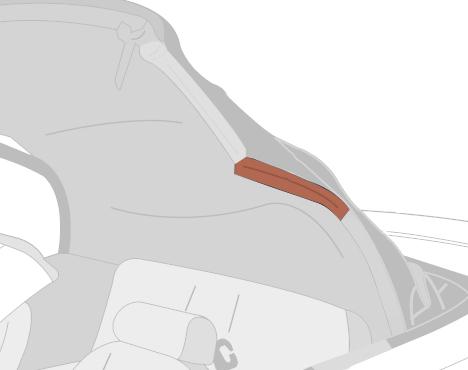 1994-04 Mustang Convertible Top Center Weatherstrip, LH