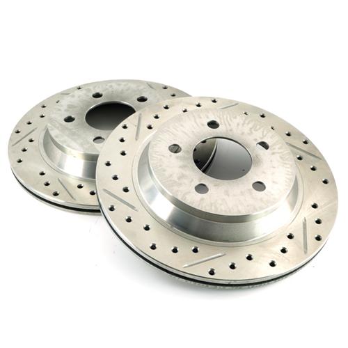 Rear Drilled Slotted Brake Rotors For Ford Mustang Thunderbird Mercury Cougar