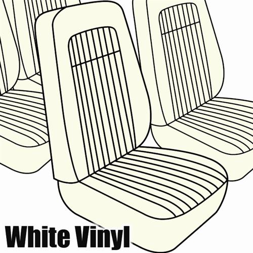 TMI Mustang Seat Upholstery White Vinyl (7980) Coupe High Back