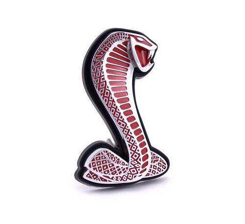 Mustang Gt500 Snake Grille Emblem Chrome With Red Inserts 07 09