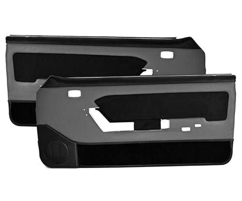 Tmi Mustang Power Window Door Panels Smoke Gray W Black Suede