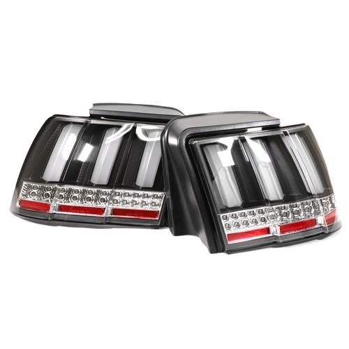 Spec-D Tuning Black LED Sequential Tail Lights For 1999-2004 Ford Mustang - Pair