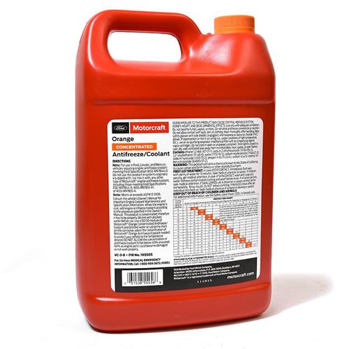2011-2021 Mustang Motorcraft VC-3-B Concentrated Antifreeze/Coolant - Orange