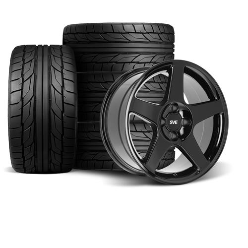 SVE Mustang 2003 Cobra Wheel & Tire Kit - 17x9 - Black (79-93) Nitto NT555 G2