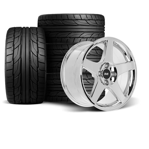 SVE Mustang 2003 Cobra Wheel & Tire Kit - 17x9 - Chrome (79-93) Nitto NT555 G2