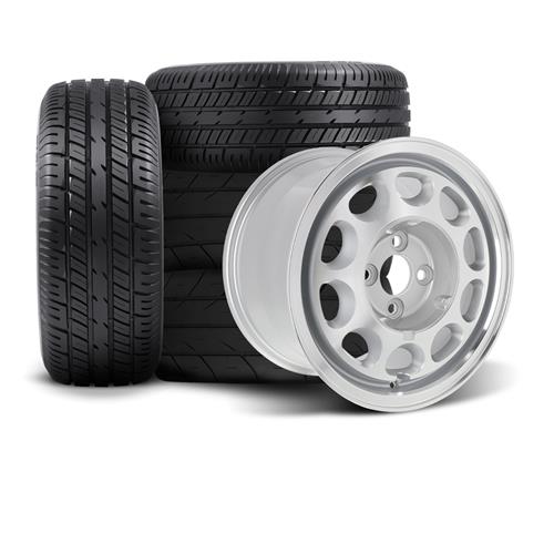 Mustang 10Hole Wheel & Tire Kit 15x7/9 Machined M/T Sportsman/ET Street (7993)