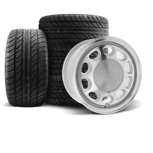 1979-93 Mustang 10-Hole Wheel & Tire Kit - 15x7 - Machined - Ohtsu Tires