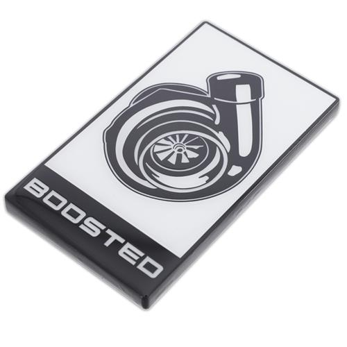 Mustang MF-Auto Designs Boosted Emblem - White w/ Black | 15-22