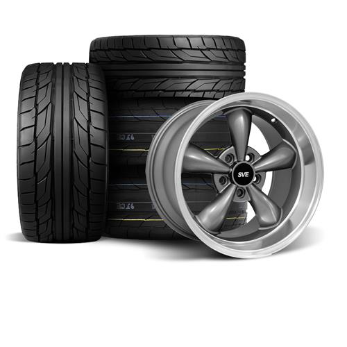 SVE Mustang Bullitt Wheel & Tire Kit Drag Radial 17x9/10 Anthracite (9404) Nitto NT555 G2