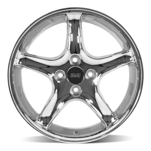 Mustang Fox Body 4 Lug SVE Cobra R Wheel Kit - 17x9 - Chrome | 79-93