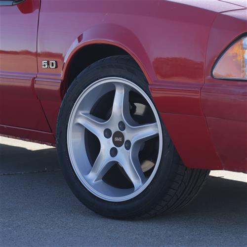 1979-93 Mustang SVE 4 Lug Cobra R Wheel & Nitto Tire Kit - 17x8 - Silver