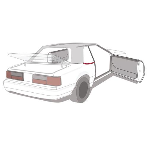 1983-89 Mustang Convertible Inner Quarter Window Belt Weatherstrip - Pair