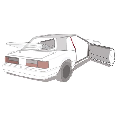 1983-93 Mustang Convertible Quarter Window Vertical Weatherstrip  Pair