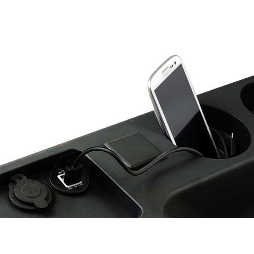 1987-1993 Mustang Cup Holder Console Panel w/ Brake Boot - Black