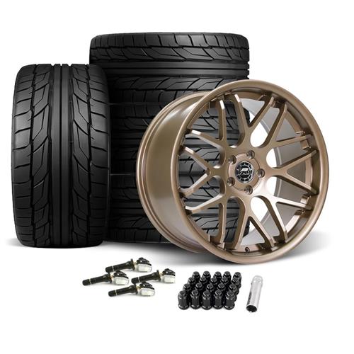 2024 Mustang Downforce Wheel & Nitto Tire Kit - 20x8.5/10 - Satin Bronze