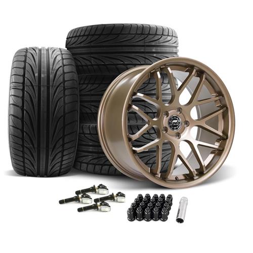 2024 Mustang Downforce Wheel & Ohtsu Tire Kit - 20x8.5/10 - Satin Bronze
