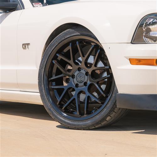 2005-14 Mustang Downforce Wheel & Nitto Tire Kit  - 20x8.5/10 - Gloss Black
