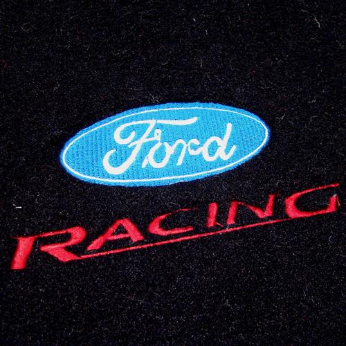 1979-93 Mustang ACC Floor Mats w/ Ford Racing Logo Black 