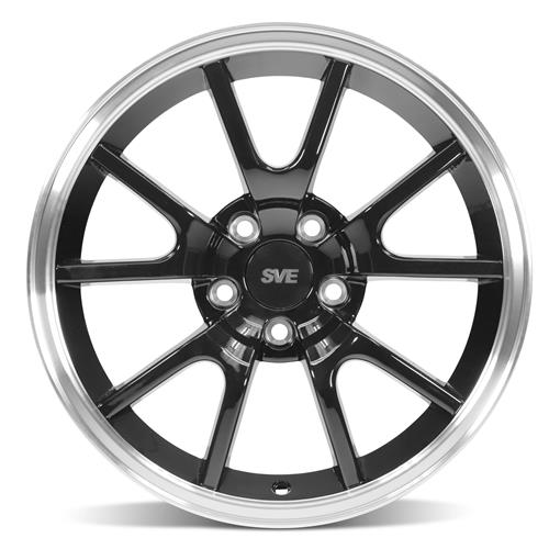 1994-04 Mustang SVE FR500 Wheel Kit - 17x9/10.5  - Black w/ Machined Lip