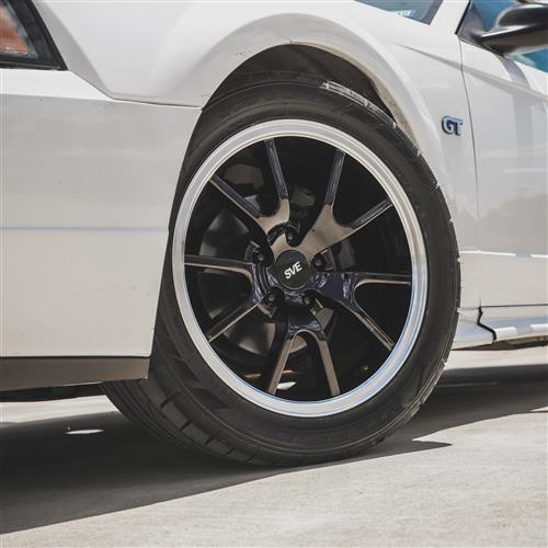 1994-04 Mustang SVE FR500 Wheel Kit - 17x9/10.5  - Black w/ Machined Lip