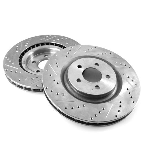 2015-22 Mustang Front Brake Rotors - 15" - Drilled & Slotted GT