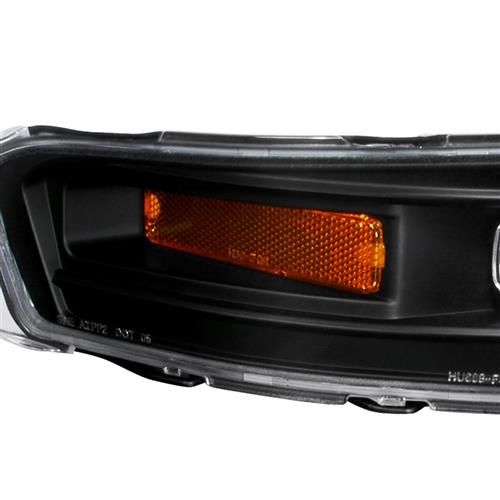 thumbnail image 2 of GTRacers Front Parking Bumper Lights – 2005-2009 Ford Mustang – Black Housing Clear Lens – Amber Reflector – Halogen 2 of 4