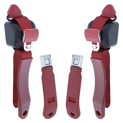 1979-1989 Mustang Front Seat Belt Kit - Red