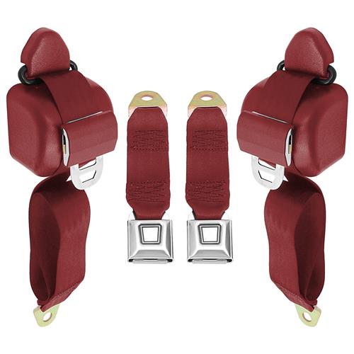 Mustang Front Seat Belt Set Scarlet Red (9092)