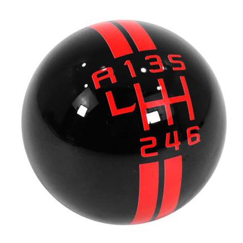 Mustang GT500 Style Shift Knob Black w/ Red Shift Pattern (1114)