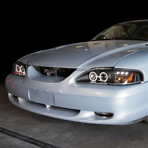1994-1998 Mustang Halo LED Projector Headlight Kit - Black