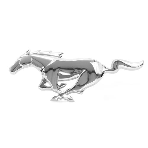 thumbnail image 2 of Gloss Black Chrome Running Horse Emblem For Mustang Rear Decklid Trunk Badge 2 of 3