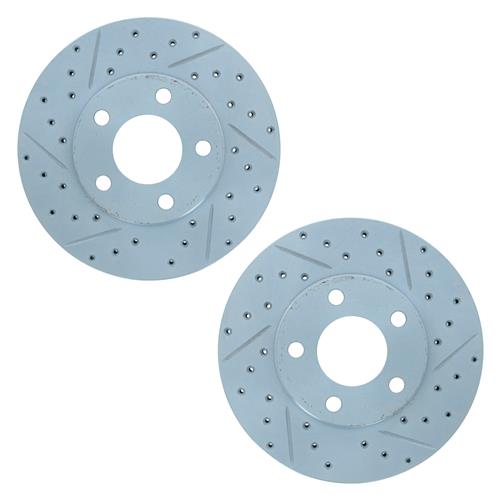 1994-1998 Mustang StopTech Rotor & Hawk Pad Kit - Drilled & Slotted - GT/V6