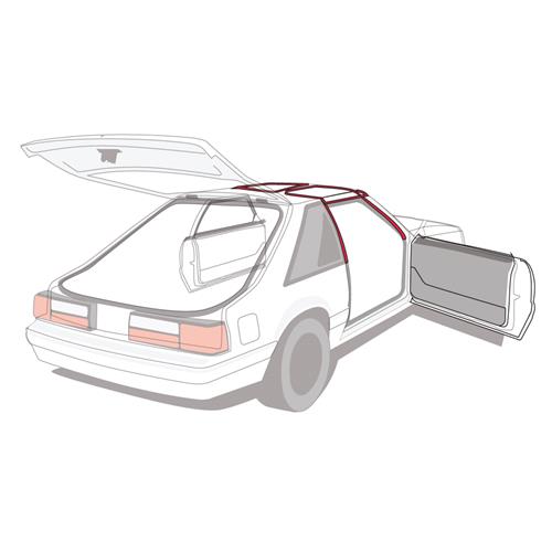 1984-86 Mustang T-Top 9 Piece Weatherstrip Kit, After 10/83