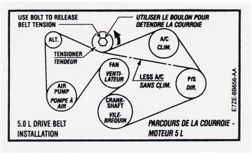 Mustang 302 Drive Belt Decal (87-89) - LMR.com
