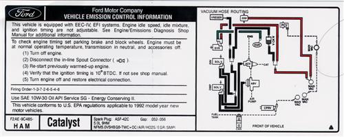 Mustang Emissions Decal - 5 Speed (1993) 5.0 - LMR.com 87 crown victoria wiring diagram 