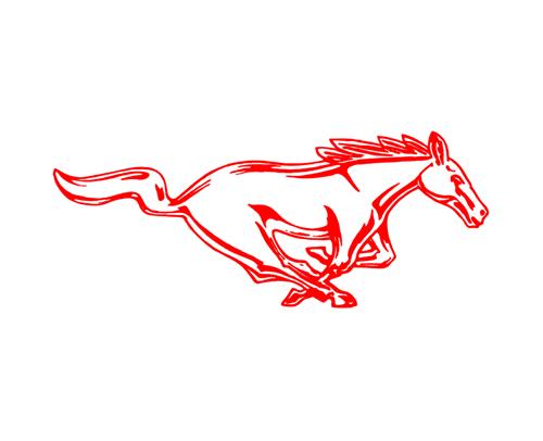 Mustang 8" Running Pony Decal RH Red - LMR.com