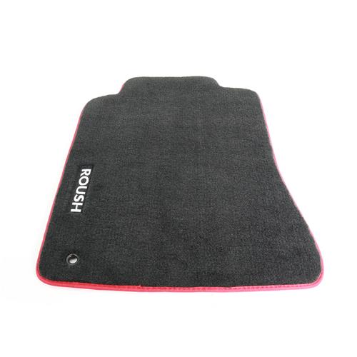 Roush Mustang Floor Mats Black W Red Embroidery 05 09 401357