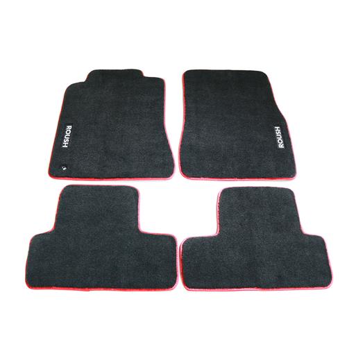 Roush Mustang Floor Mats Black W Red Embroidery 05 09 401357