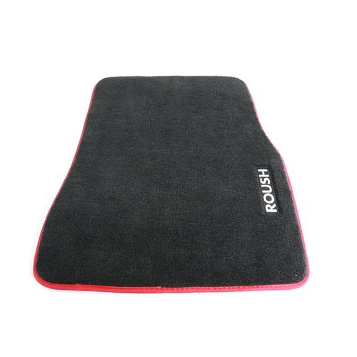 Roush Mustang Floor Mats Black W Red Embroidery 05 09 401357