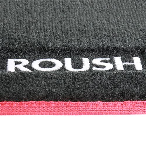 Roush Mustang Floor Mats Black W Red Embroidery 05 09 401357