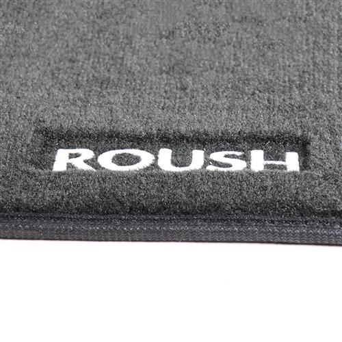 Roush Mustang Floor Mats Black W Gray Embroidery 11 14 421118