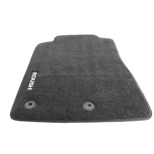 Roush Mustang Floor Mats - Black w/ Gray Embroidery (11-14) 421118