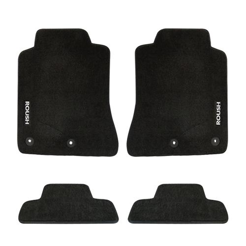 Roush Mustang Logo Floor Mats Black (1518) 421904 LMR