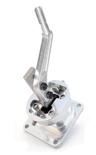 RaceTuning Offset Shifter For 79-04 Mustang With 98-02 Camaro T56 6-Speed Swap - Red Anodized/Gold Iridite
