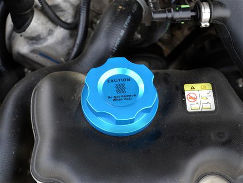 Mustang Radiator Cap Cover Blue Anodized (05-14) - LMR